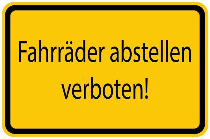 Baustellenaufkleber "Fahrräder abstellen verboten!" LO-BAU-1230