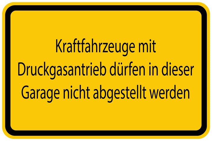 Baustellenaufkleber "Kraftfahrzeuge mit Druckgasantrieb" gelb LO-BAU-1360