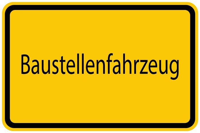 Baustellenaufkleber "Baustellenfahrzeug" LO-BAU-1400
