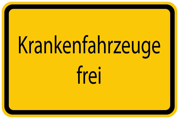 Baustellenaufkleber "Krankenfahrzeuge frei" gelb LO-BAU-1440