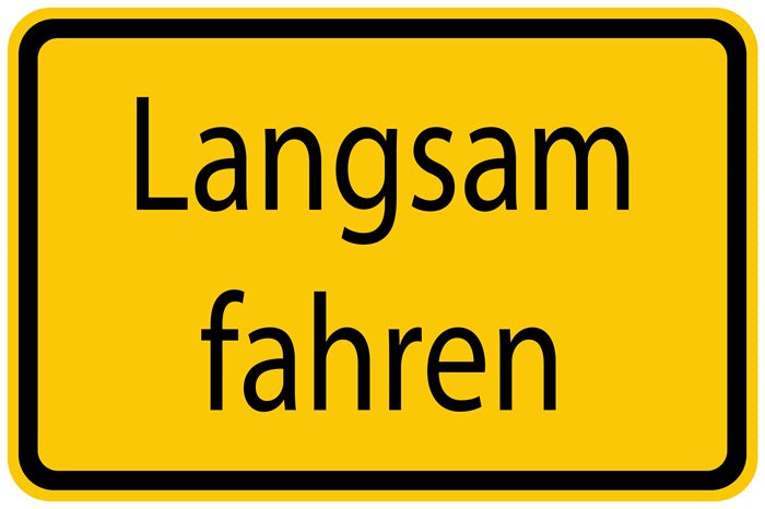 Baustellenaufkleber "Langsam fahren" LO-BAU-1460