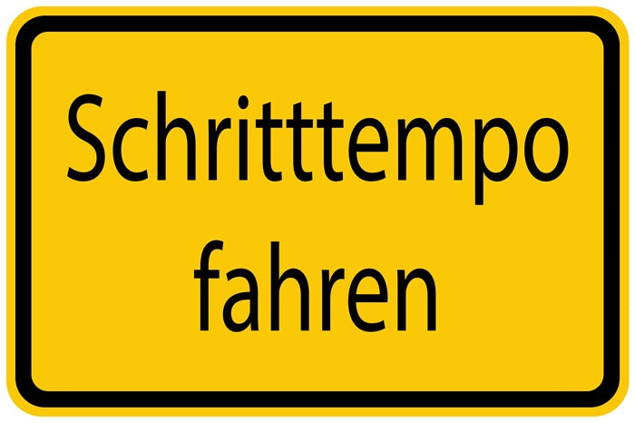 Baustellenaufkleber "Schritttempo fahren" LO-BAU-1480