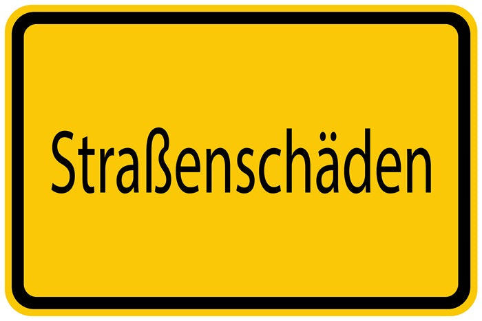 Baustellenaufkleber "Straßenschäden" gelb LO-BAU-1490