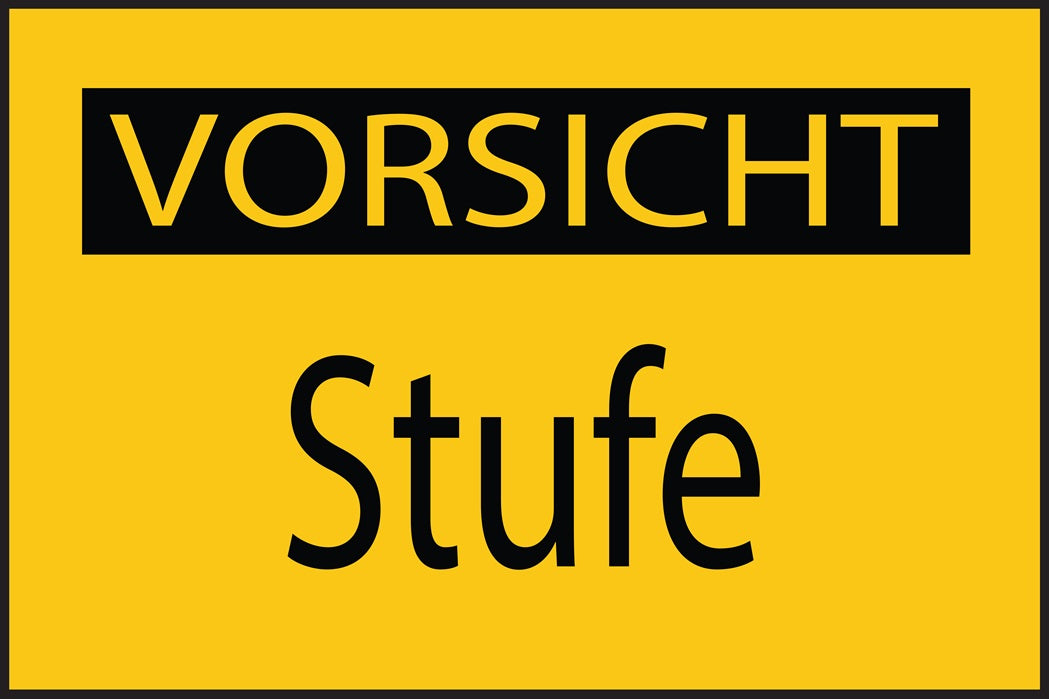 Baustellenaufkleber "Vorsicht Stufe" gelb LO-BAU-1630