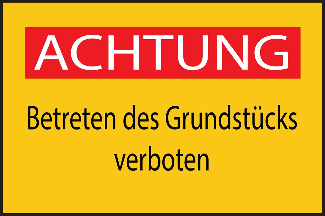 Baustellenaufkleber "Achtung Betreten des Grundstücks verboten" LO-BAU-1730