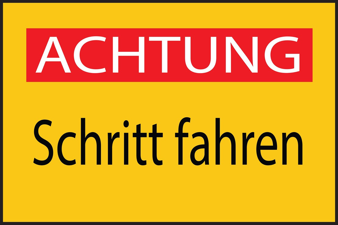 Baustellenaufkleber "Achtung Schritt fahren" LO-BAU-1860
