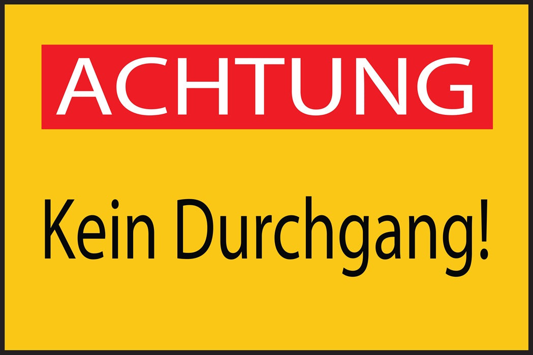 Baustellenaufkleber "Achtung Kein Durchgang!" LO-BAU-1880