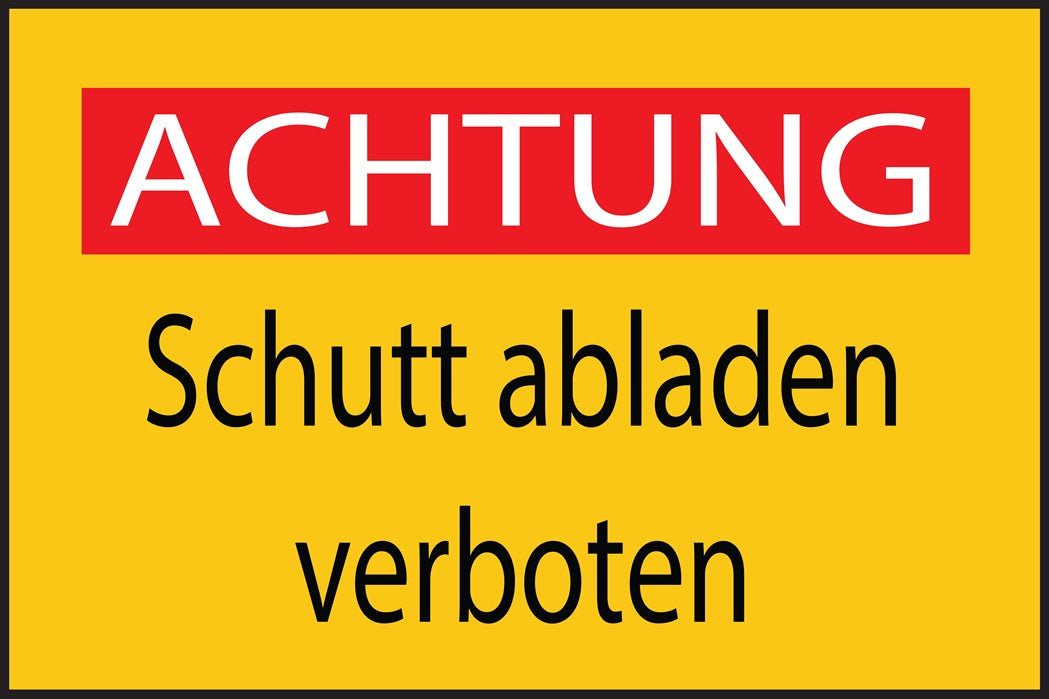 Baustellenaufkleber "Achtung Schutt abladen verboten" LO-BAU-1910
