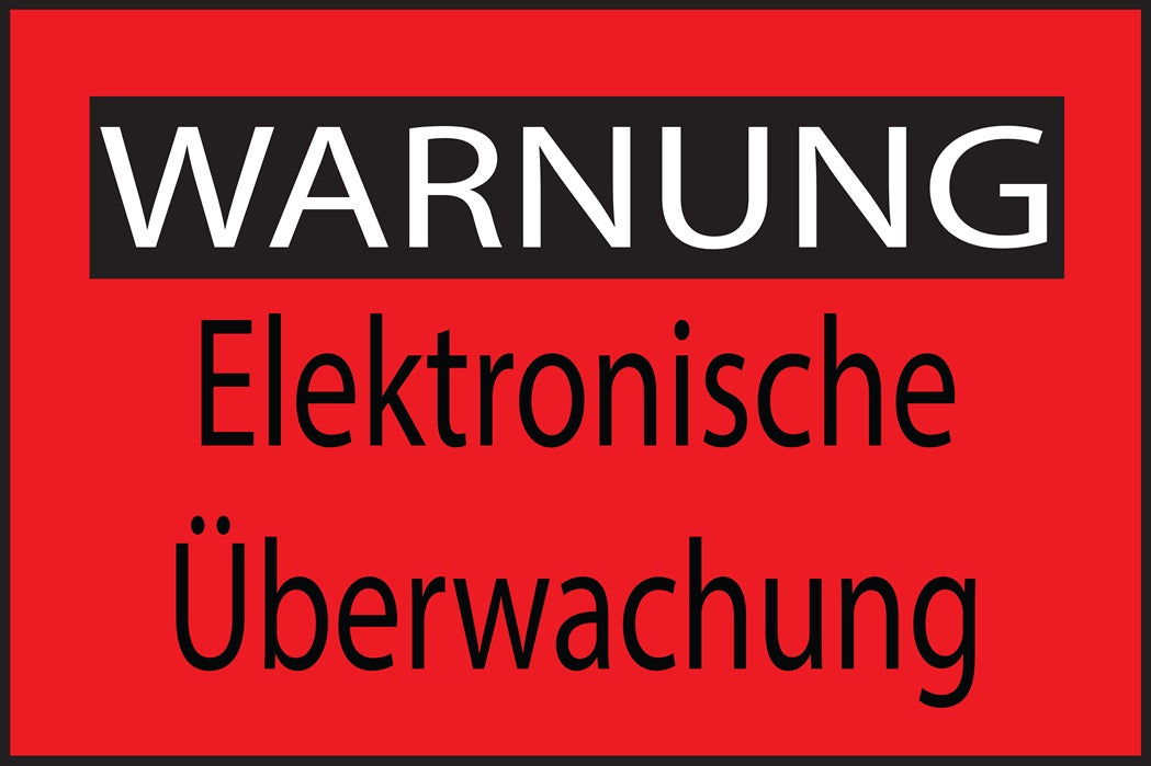 Baustellenaufkleber "Warnung Elektronische Überwachung" LO-BAU-2040