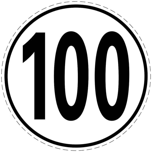 Geschwindigkeitsschild 100 kmh nach § 58StVZO LO-CAR5000-100