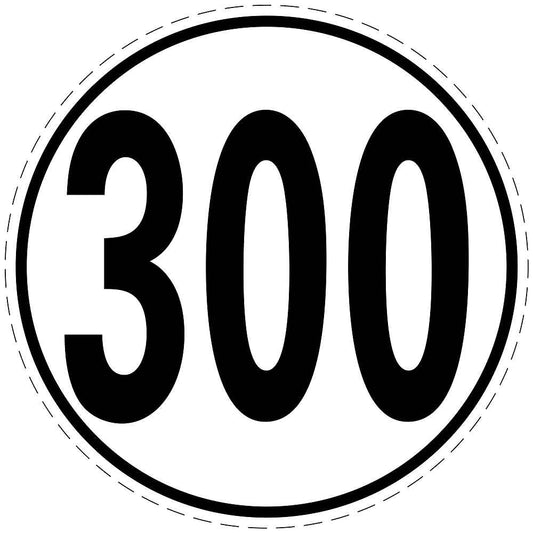 Geschwindigkeitsschild 300 kmh nach § 58StVZO LO-CAR5000-300