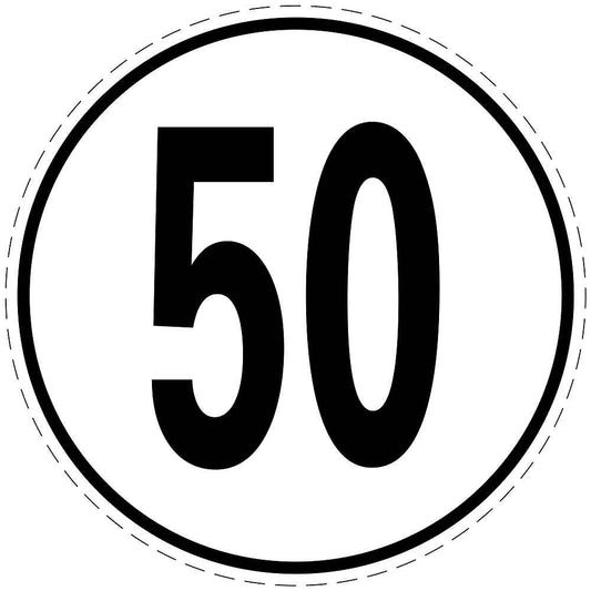 Geschwindigkeitsschild 50 kmh nach § 58StVZO LO-CAR5000-50