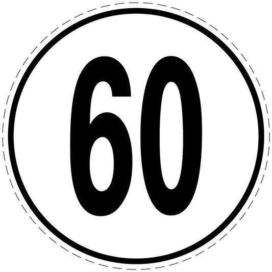 Geschwindigkeitsschild 60 kmh nach § 58StVZO LO-CAR5000-60