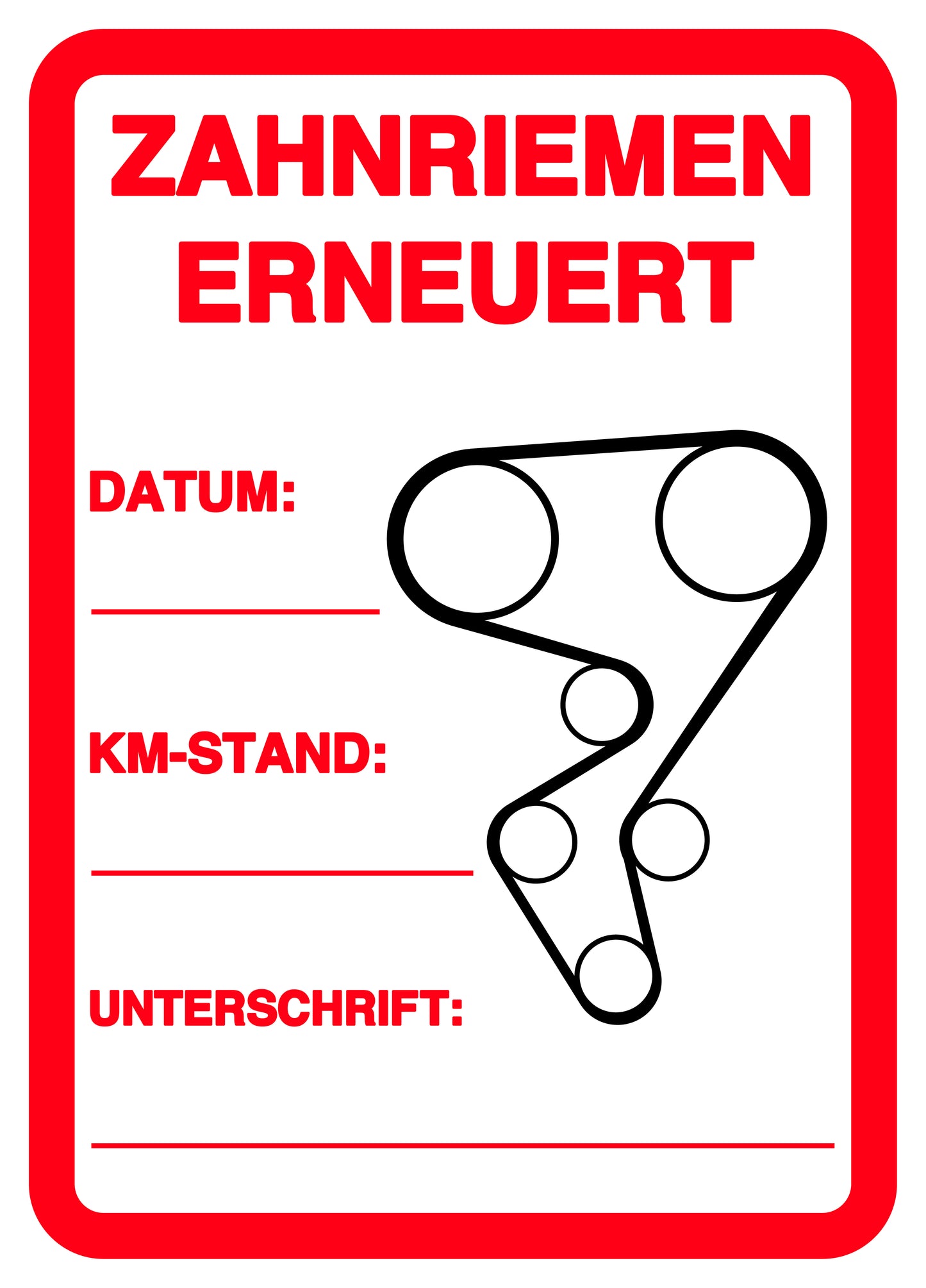 Autoservice Autowartung Aufkleber "Zahnriemen erneuern" 5-10 cm LO-CARSERVICE1000-14