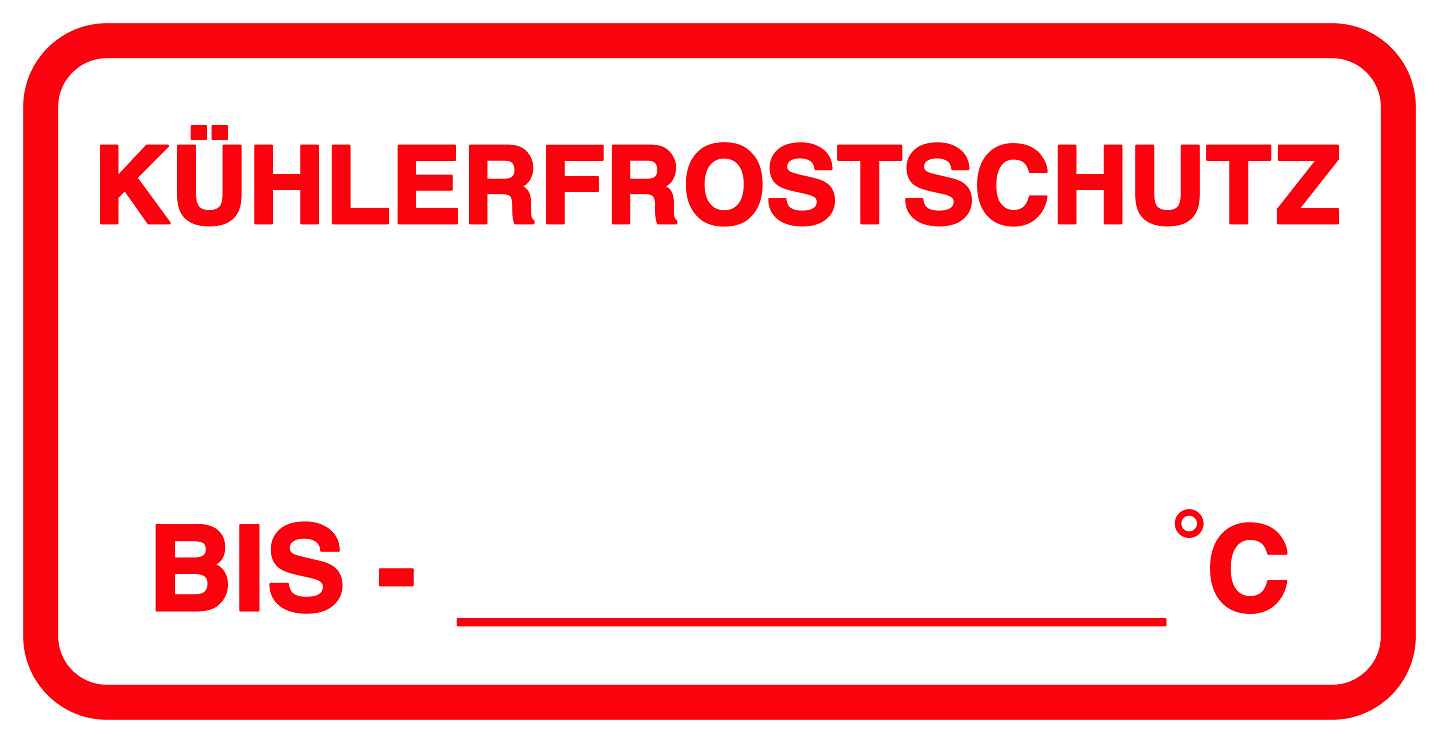 Autoservice Autowartung Aufkleber "Kühlerfrostschutz" 5-10 cm LO-CARSERVICE1300-14
