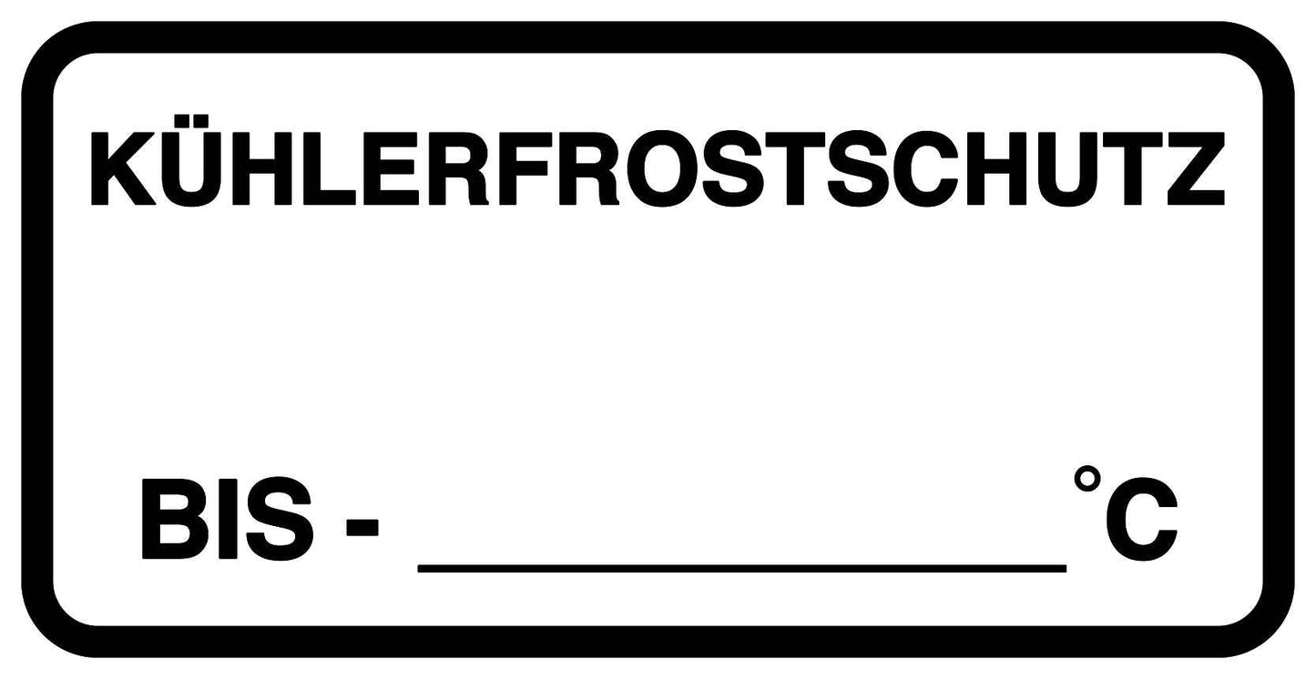 Autoservice Autowartung Aufkleber "Kühlerfrostschutz" 5-10 cm LO-CARSERVICE1300-88
