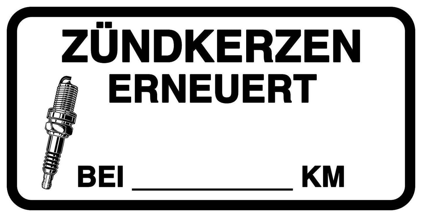 Autoservice Autowartung Aufkleber "Zündkerzen erneuern" 5-10 cm LO-CARSERVICE1400-88