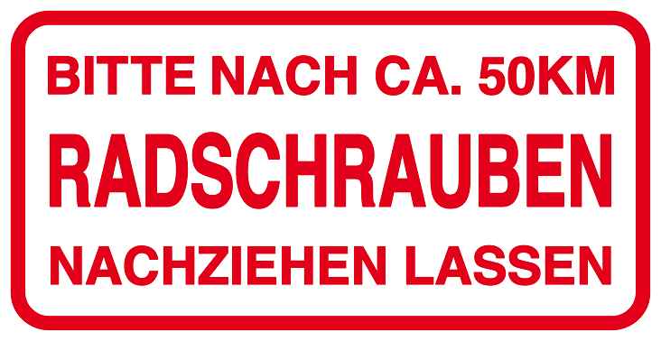 Autoservice Autowartung Aufkleber "Radschrauben nachziehen" 5-10 cm LO-CARSERVICE1700-14