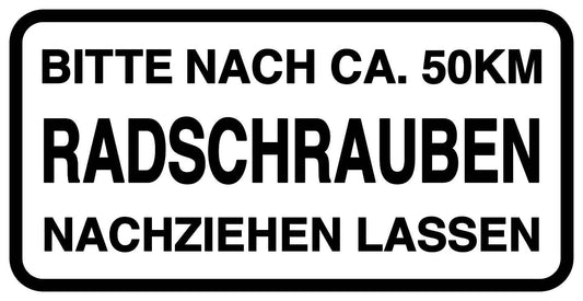 Autoservice Autowartung Aufkleber "Radschrauben nachziehen"  5-10 cm LO-CARSERVICE1700-88