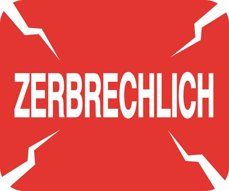 Zerbrechlich - Fragile Aufkleber "ZERBRECHLICH" LO-FRAGILE-H-10400-0-14