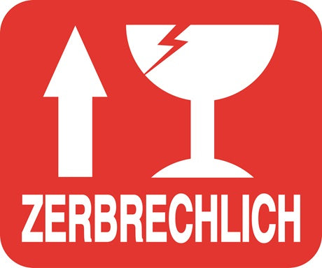 Zerbrechlich - Fragile Aufkleber "ZERBRECHLICH" LO-FRAGILE-H-11200-0-14