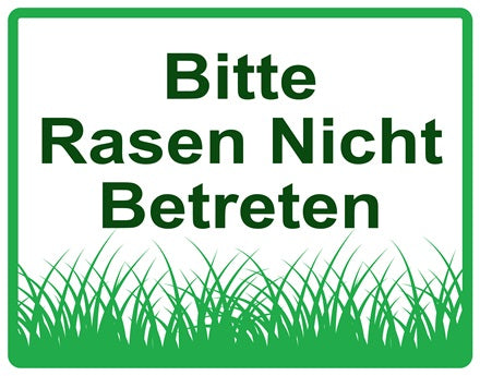 Rasen betreten verboten Aufkleber "Rasen nicht betreten" 10-60 cm aus PVC Plastik, LO-KEEPOFFGRASS-H-10100-54