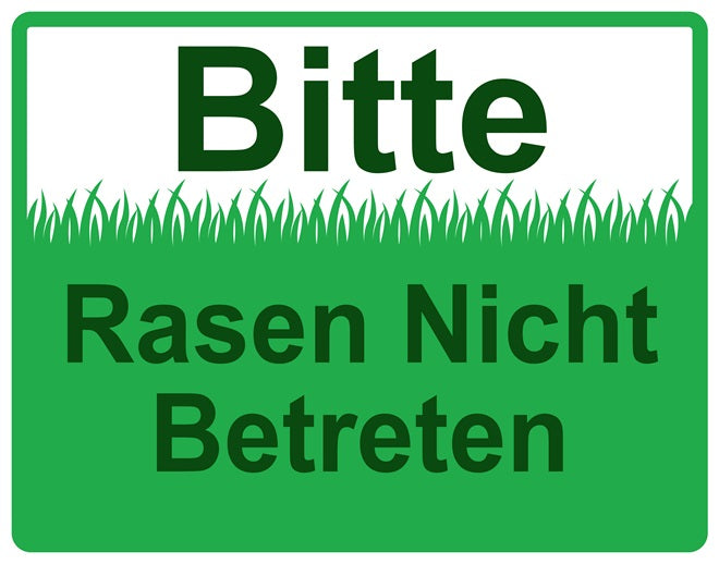 Rasen betreten verboten Aufkleber "Rasen nicht betreten" 10-60 cm aus PVC Plastik, LO-KEEPOFFGRASS-H-10200-54