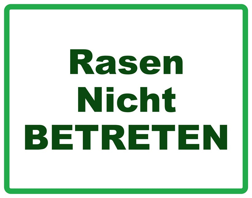 Rasen betreten verboten Aufkleber "Rasen nicht betreten" 10-60 cm aus PVC Plastik, LO-KEEPOFFGRASS-H-10400-54
