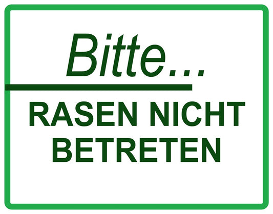Rasen betreten verboten Aufkleber "Bitte... Rasen nicht betreten" 10-60 cm aus PVC Plastik, LO-KEEPOFFGRASS-H-10600-54
