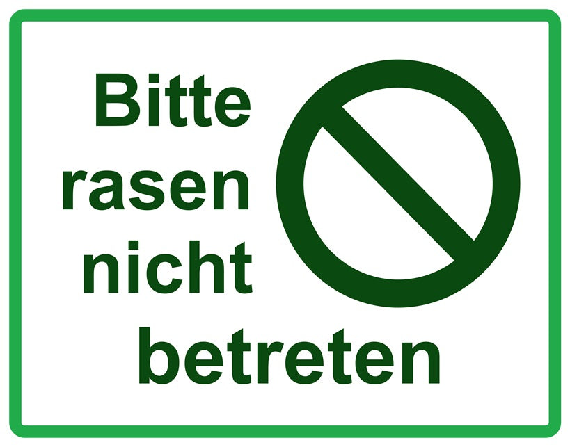 Rasen betreten verboten Aufkleber "Bitte Rasen nicht betreten" 10-60 cm aus PVC Plastik, LO-KEEPOFFGRASS-H-10700-54