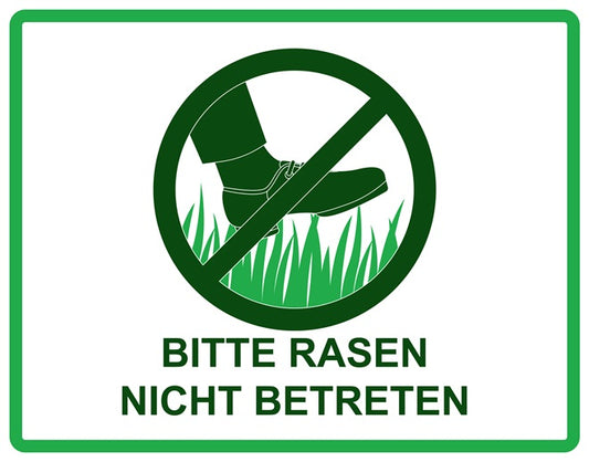 Rasen betreten verboten Aufkleber "Bitte Rasen nicht betreten" 10-60 cm aus PVC Plastik, LO-KEEPOFFGRASS-H-10800-54