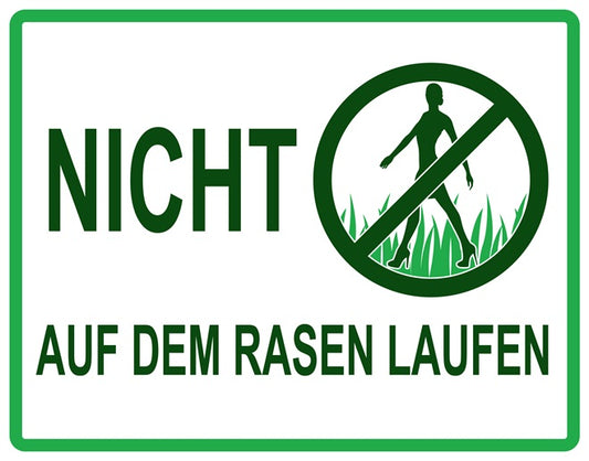 Rasen betreten verboten Aufkleber "Nicht auf dem Rasen laufen" 10-60 cm aus PVC Plastik, LO-KEEPOFFGRASS-H-10900-54