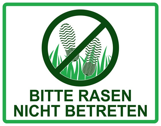 Rasen betreten verboten Aufkleber "Bitte Rasen nicht betreten" 10-60 cm aus PVC Plastik, LO-KEEPOFFGRASS-H-11000-54