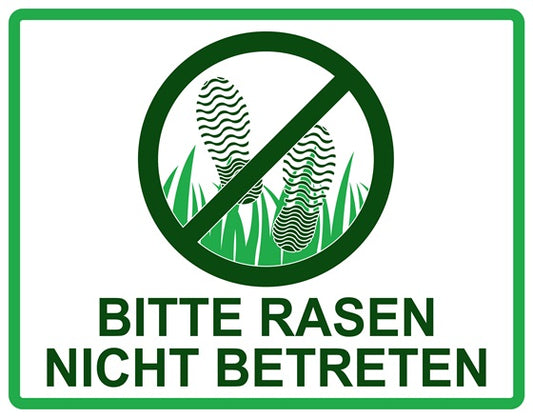 Rasen betreten verboten Aufkleber "Bitte Rasen nicht betreten" 10-60 cm aus PVC Plastik, LO-KEEPOFFGRASS-H-11000-54