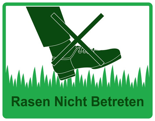 Rasen betreten verboten Aufkleber "Rasen nicht betreten" 10-60 cm aus PVC Plastik, LO-KEEPOFFGRASS-H-11100-54