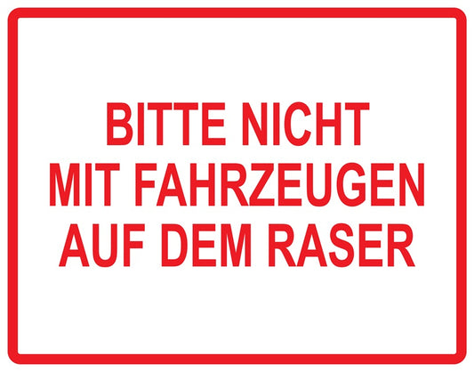 Rasen betreten verboten Aufkleber "Bitte nicht mit Fahrzeugen auf dem Rasen" 10-60 cm aus PVC Plastik, LO-KEEPOFFGRASS-H-11200-14