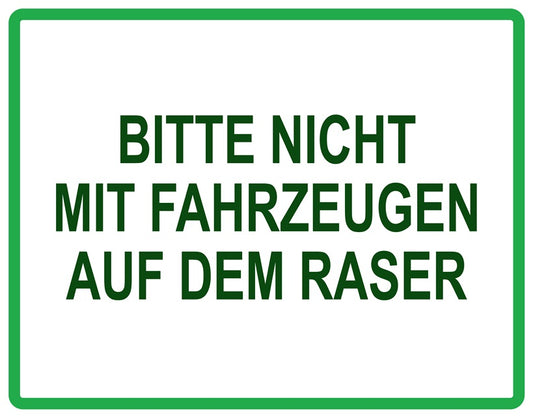 Rasen betreten verboten Aufkleber "Bitte nicht mit Fahrzeugen auf dem Rasen" 10-60 cm aus PVC Plastik, LO-KEEPOFFGRASS-H-11200-54