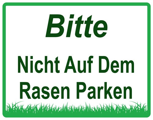 Rasen betreten verboten Aufkleber "Bitte nicht auf dem Rasen parken" 10-60 cm aus PVC Plastik, LO-KEEPOFFGRASS-H-11400-54