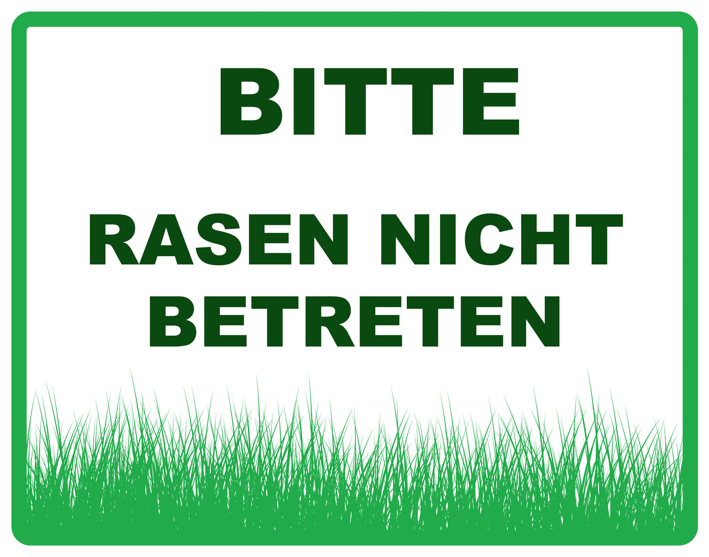 Rasen betreten verboten Aufkleber "Bitte Rasen nicht betreten" 10-60 cm aus PVC Plastik, LO-KEEPOFFGRASS-H-11500-54