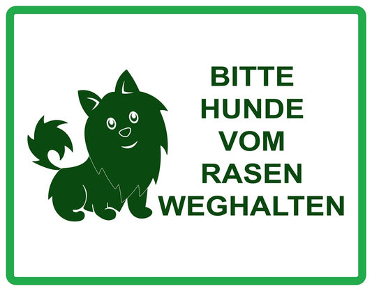 Rasen betreten verboten Aufkleber "Bitte Hunde vom Rasen weghalten" 10-60 cm aus PVC Plastik, LO-KEEPOFFGRASS-H-11800-54