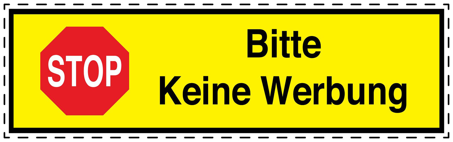 1x Keine Werbung Aufkleber wetterfest LO-KWE-1000-3