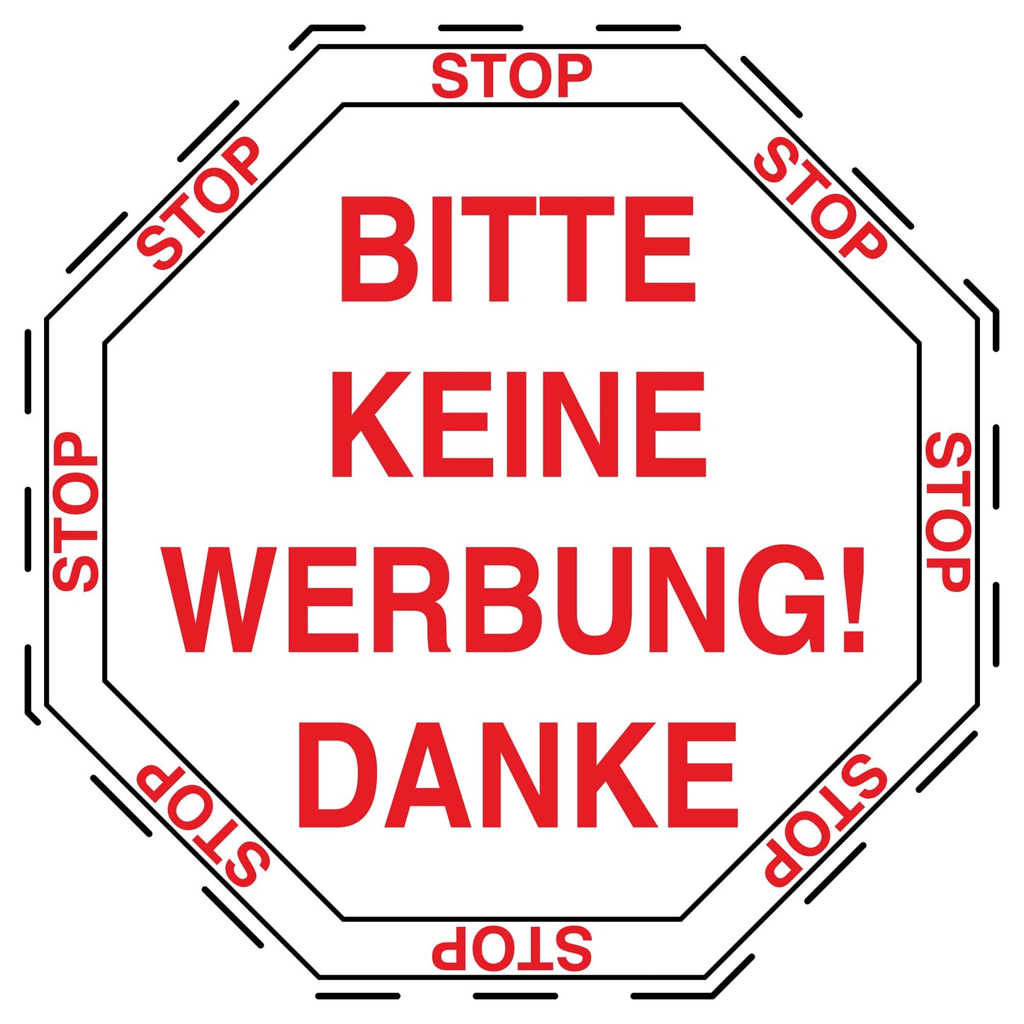 1x Keine Werbung Aufkleber wetterfest LO-KWE-10000-0