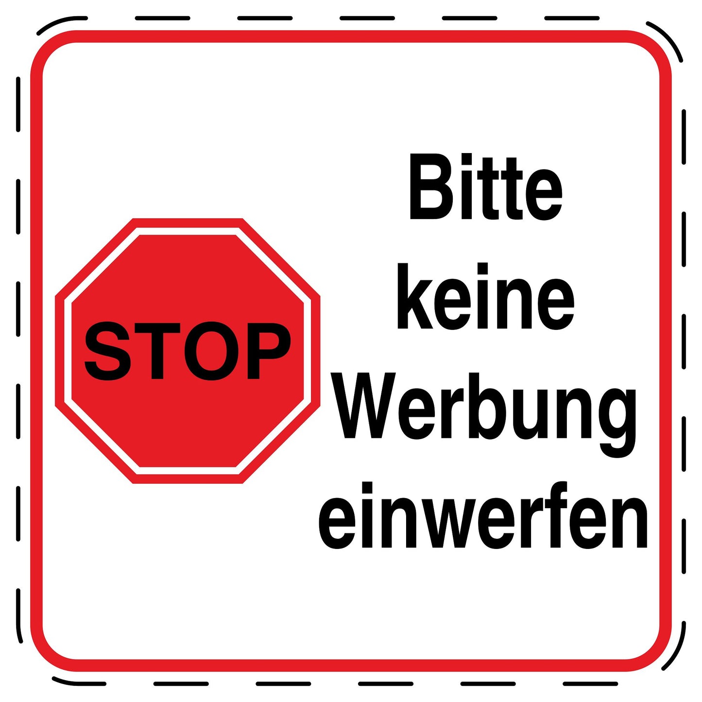 1x Keine Werbung Aufkleber wetterfest LO-KWE-10100-0