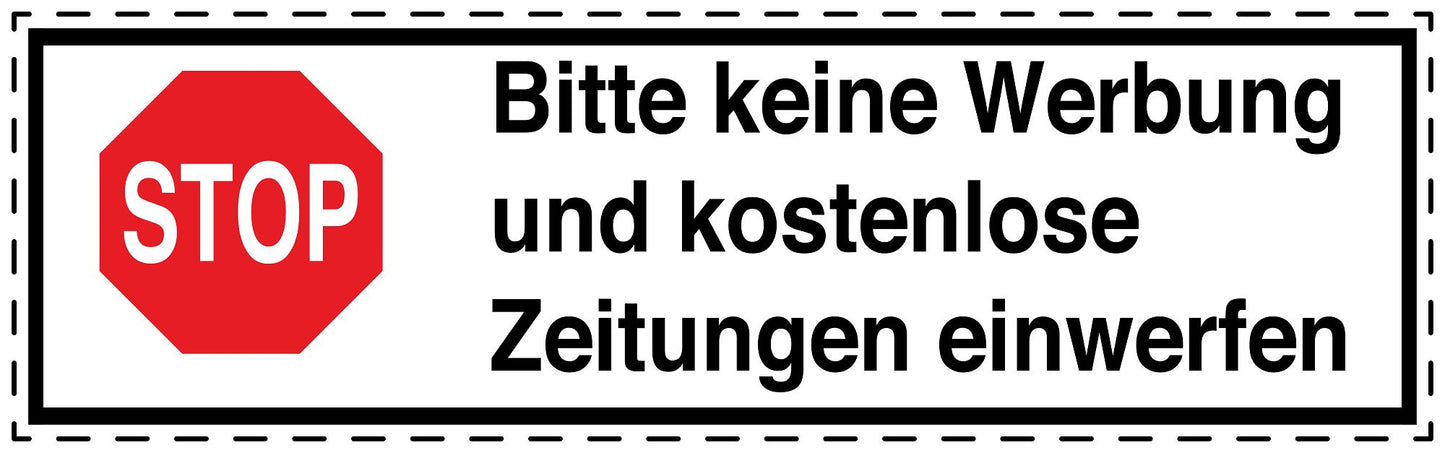 1x Keine Werbung Aufkleber wetterfest LO-KWE-2000-0