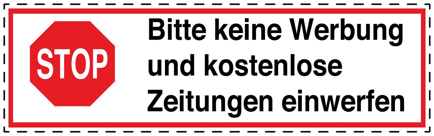 1x Keine Werbung Aufkleber wetterfest LO-KWE-2100-0