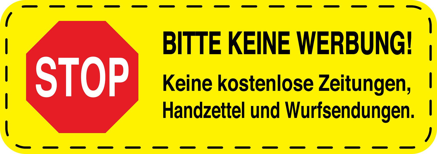 1x Keine Werbung Aufkleber wetterfest LO-KWE-3000-3
