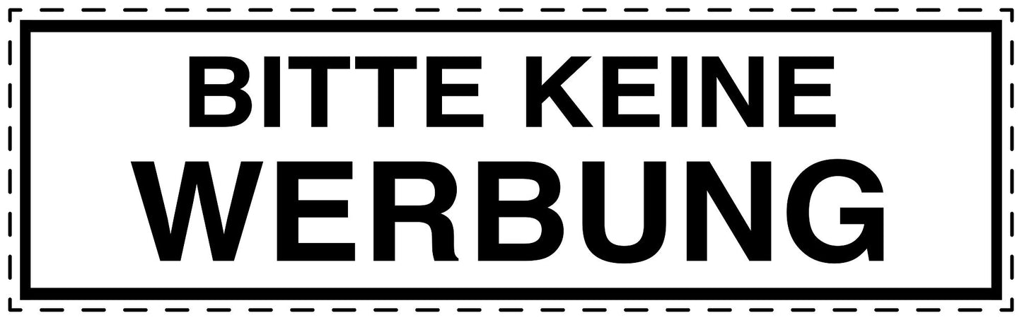 1x Keine Werbung Aufkleber wetterfest LO-KWE-5000-0