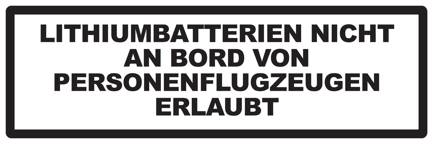 Lithium Aufkleber 3 cm - 20 cm breit LO-LITHIUM1000