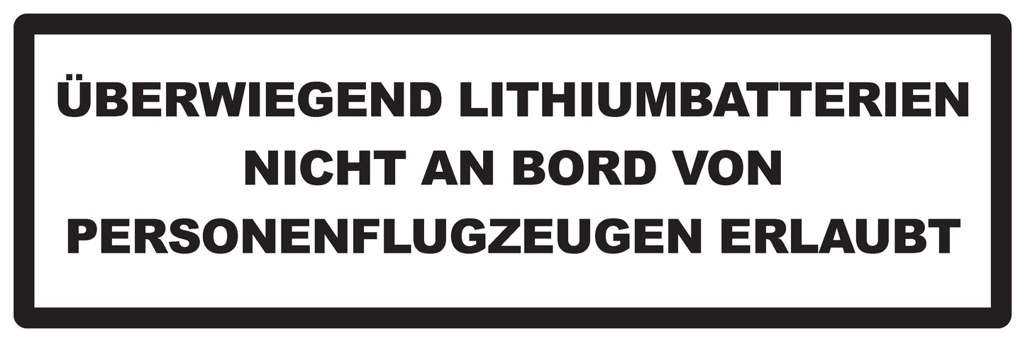 Lithium Aufkleber 3 cm - 20 cm breit LO-LITHIUM1010
