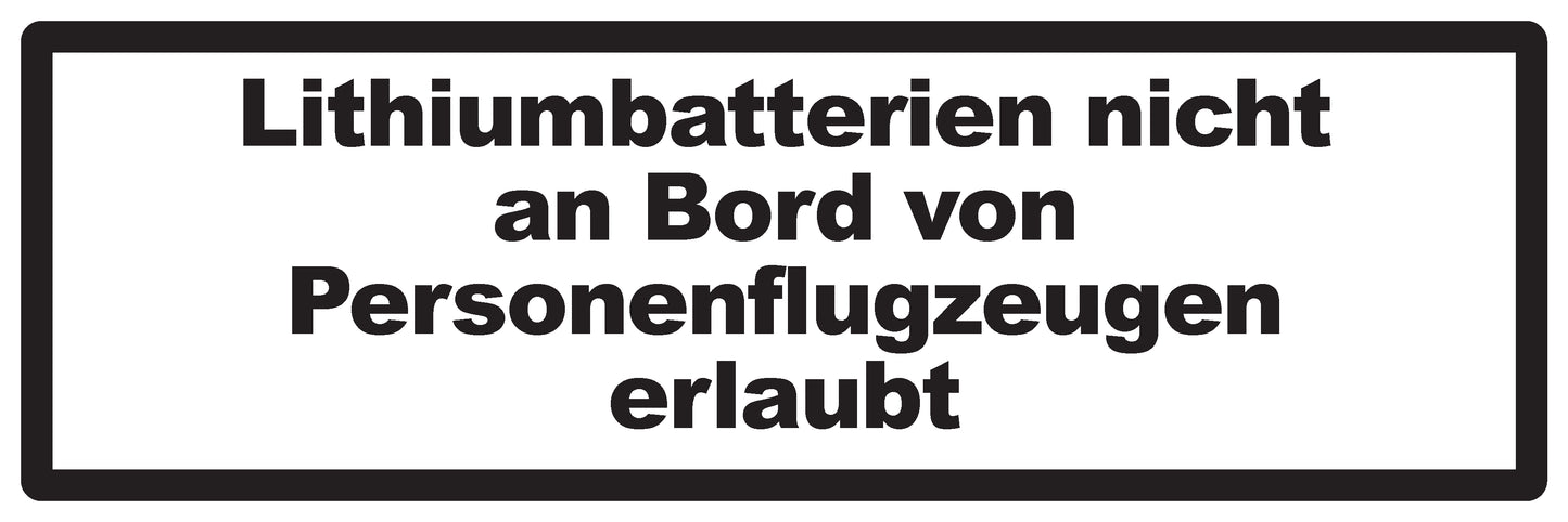 Lithium Aufkleber 3 cm - 20 cm breit LO-LITHIUM2000